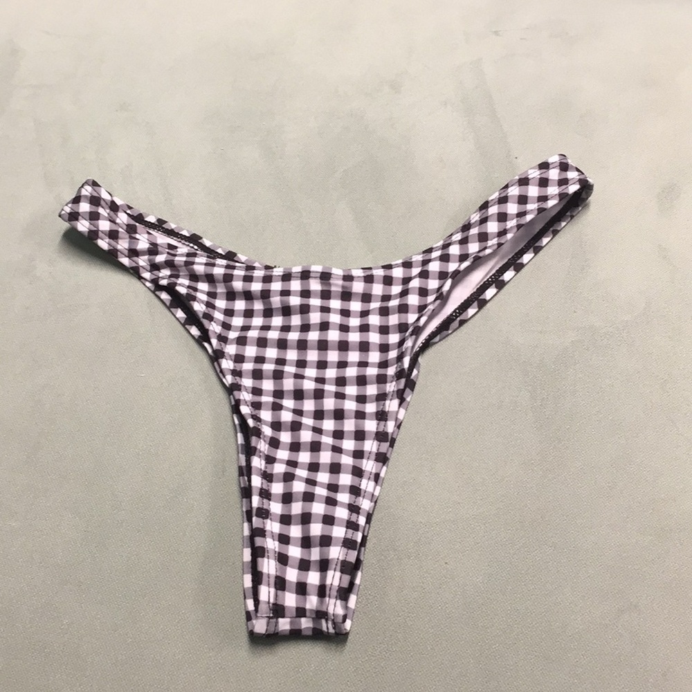 ZAFUL GINGHAM HIGH CUT BIKINI BOTTOM